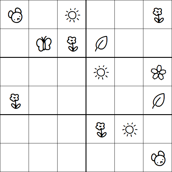 Kids Sudoku 6x6 - Medium