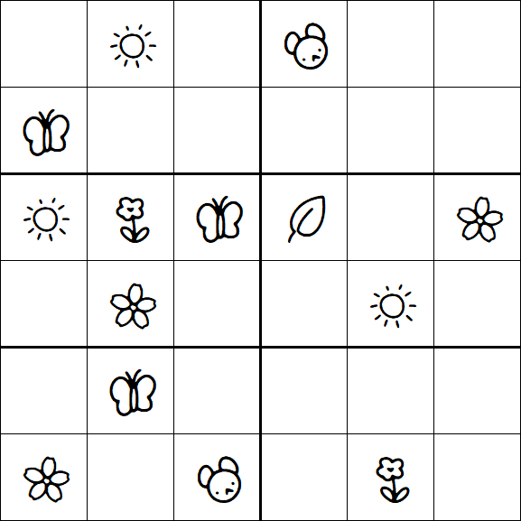 Kids Sudoku 6x6 - Medium