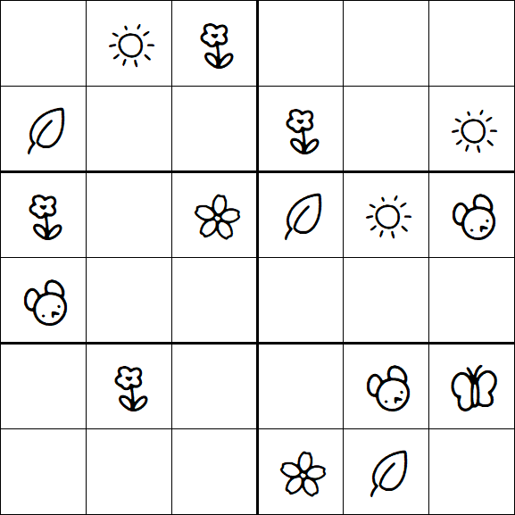 Kids Sudoku 6x6 - Medium