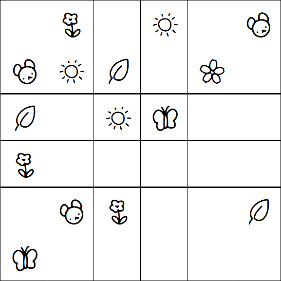 Kids Sudoku 6x6 - Medium