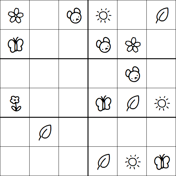 Kids Sudoku 6x6 - Medium