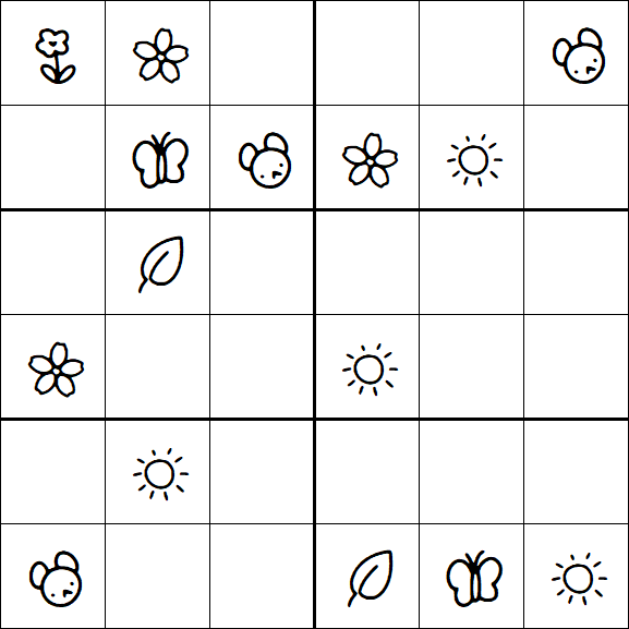 Kids Sudoku 6x6 - Medium