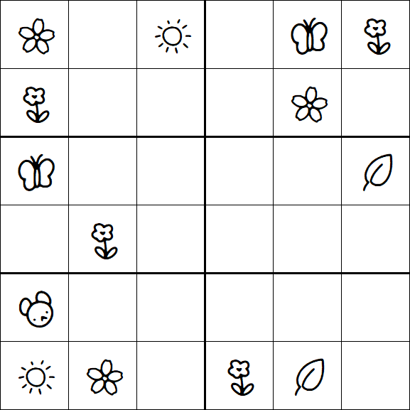 Kids Sudoku 6x6 - Medium