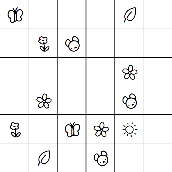 Kids Sudoku 6x6 - Medium