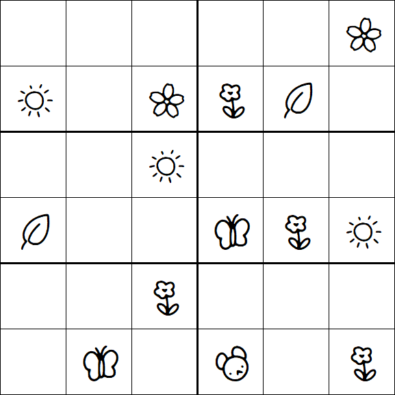 Kids Sudoku 6x6 - Medium