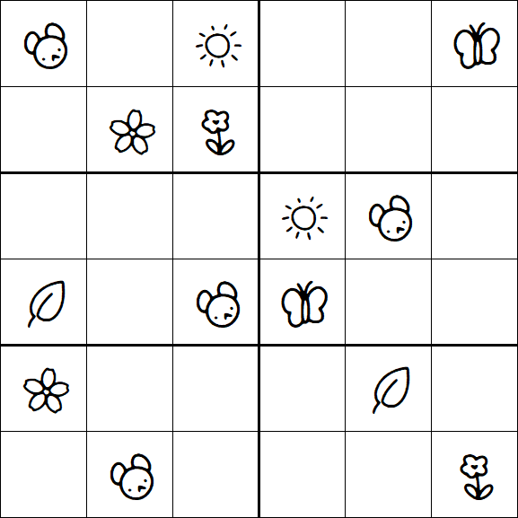 Kids Sudoku 6x6 - Medium