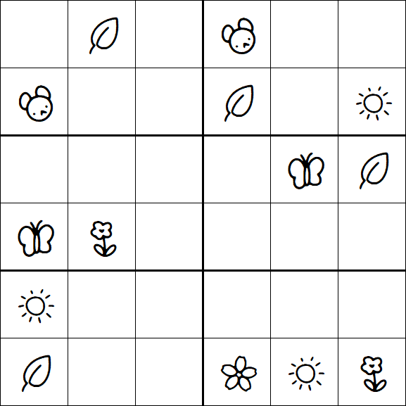 Kids Sudoku 6x6 - Medium