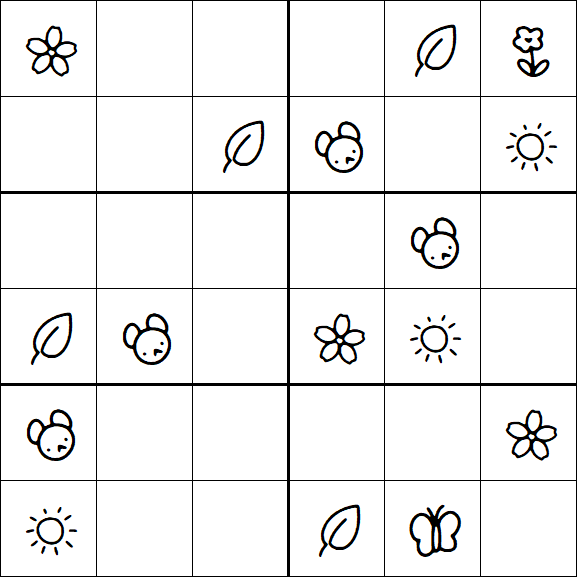 Kids Sudoku 6x6 - Medium