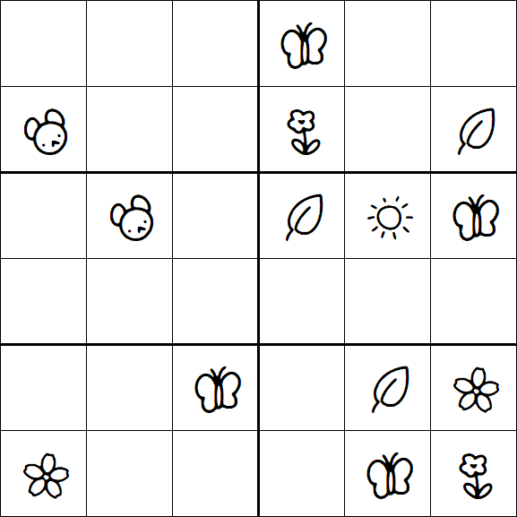 Kids Sudoku 6x6 - Medium