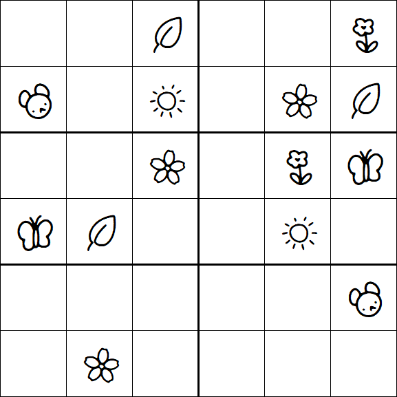 Kids Sudoku 6x6 - Medium