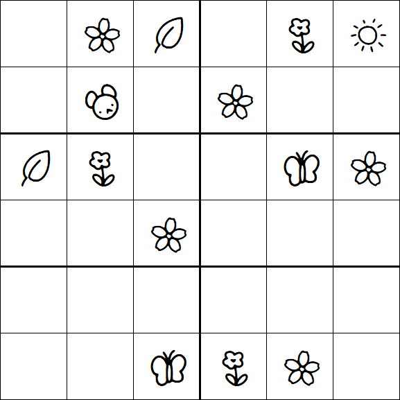 Kids Sudoku 6x6 - Medium