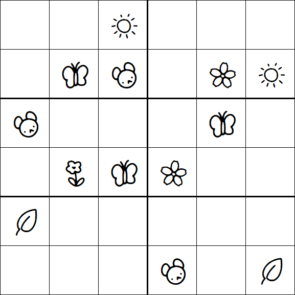 Kids Sudoku 6x6 - Medium