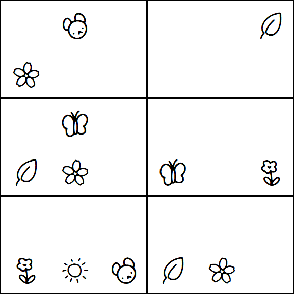 Kids Sudoku 6x6 - Medium