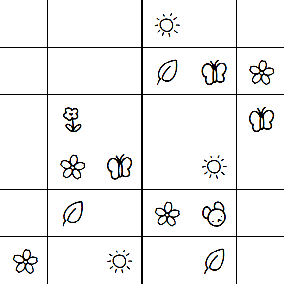 Kids Sudoku 6x6 - Medium