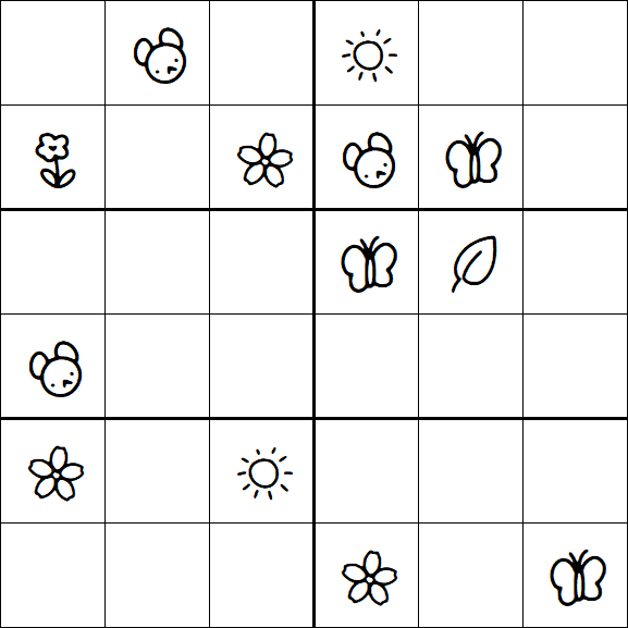 Kids Sudoku 6x6 - Medium