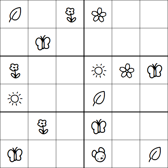 Kids Sudoku 6x6 - Medium