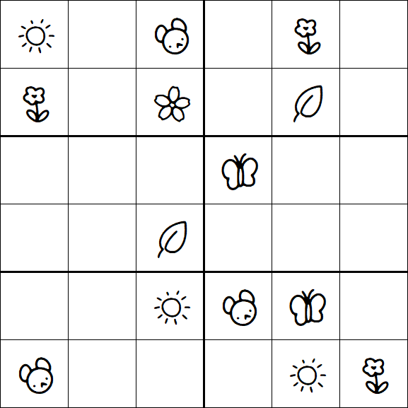 Kids Sudoku 6x6 - Medium