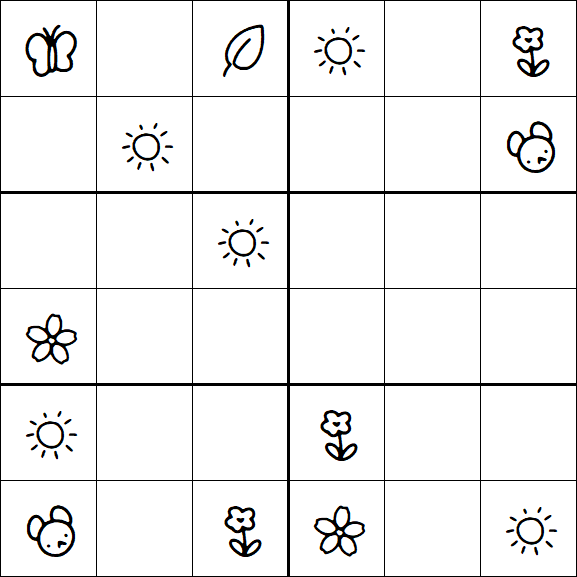 Kids Sudoku 6x6 - Medium