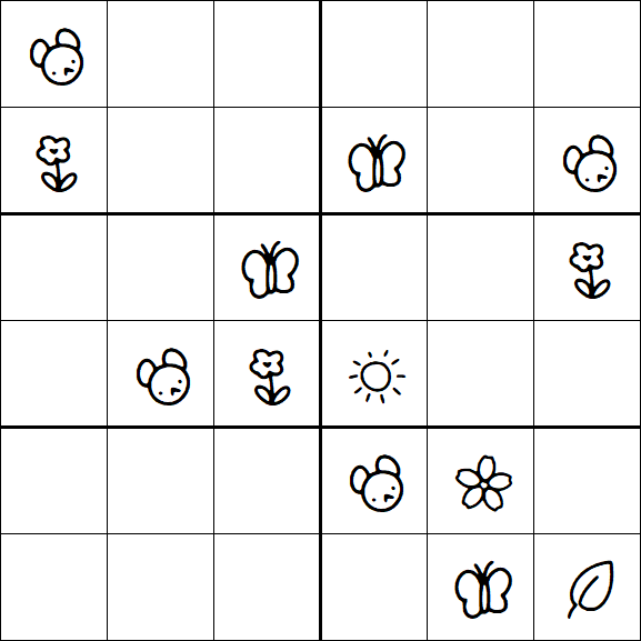 Kids Sudoku 6x6 - Medium