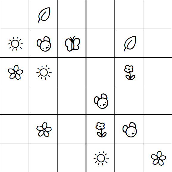 Kids Sudoku 6x6 - Medium