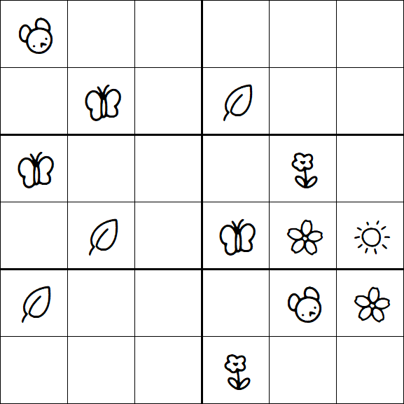 Kids Sudoku 6x6 - Medium