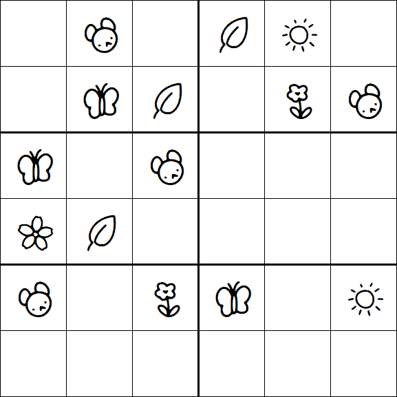 Kids Sudoku 6x6 - Medium