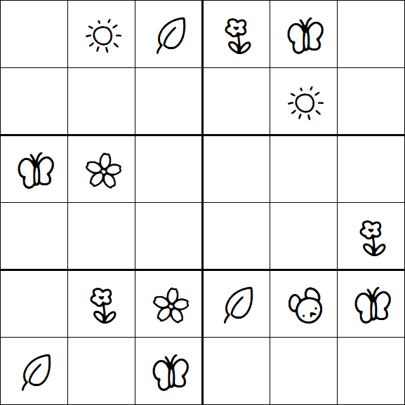 Kids Sudoku 6x6 - Medium