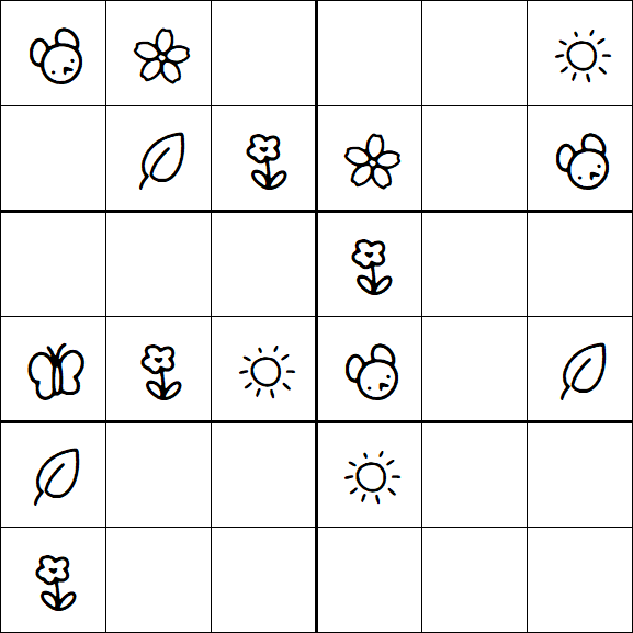 Kids Sudoku 6x6 - Medium