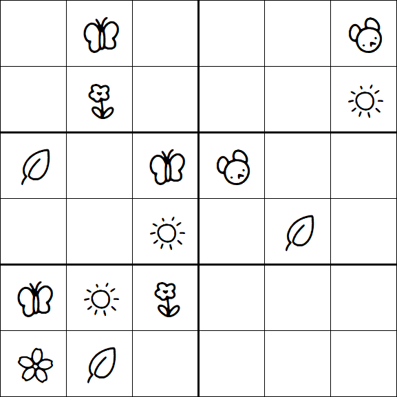 Kids Sudoku 6x6 - Medium
