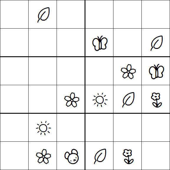Kids Sudoku 6x6 - Medium