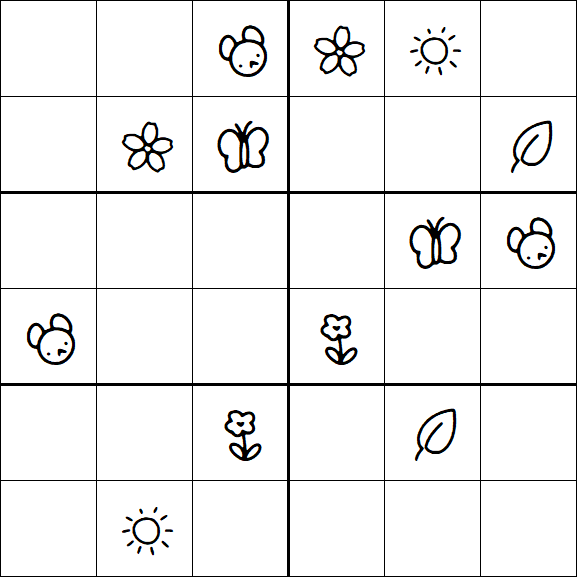 Kids Sudoku 6x6 - Moyen