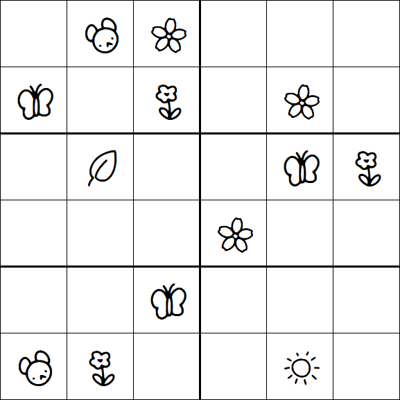 Kids Sudoku 6x6 - Moyen