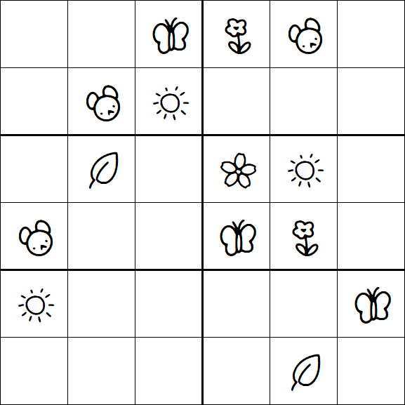 Kids Sudoku 6x6 - Medium