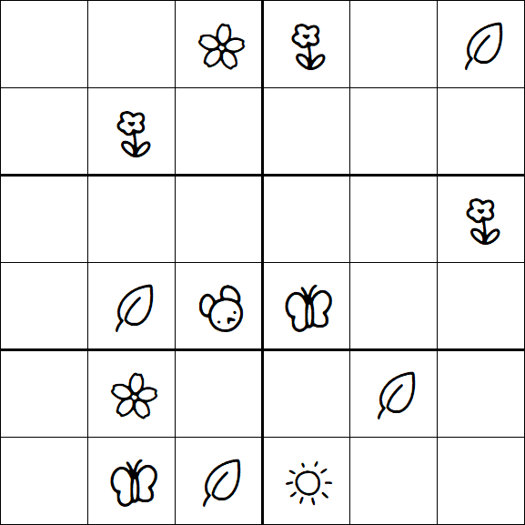 Kids Sudoku 6x6 - Moyen