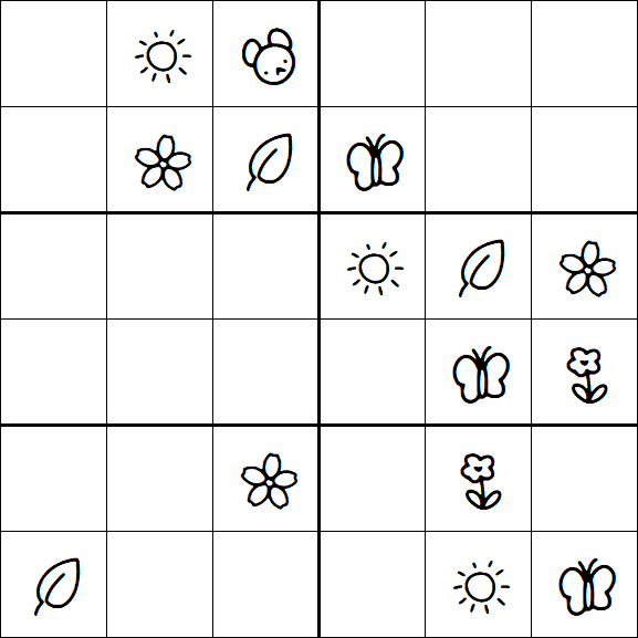 Kids Sudoku 6x6 - Moyen