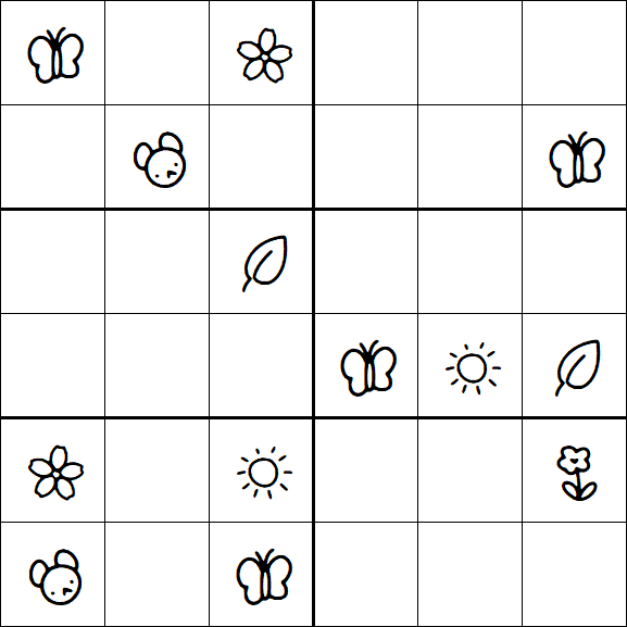 Kids Sudoku 6x6 - Moyen