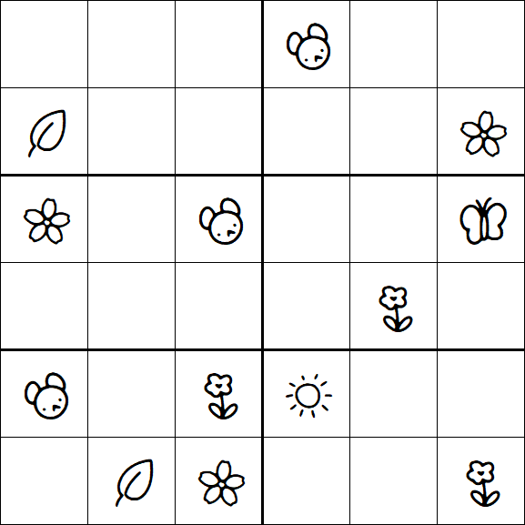 Kids Sudoku 6x6 - Moyen