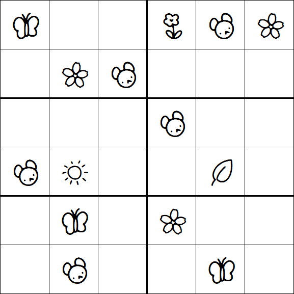 Kids Sudoku 6x6 - Moyen