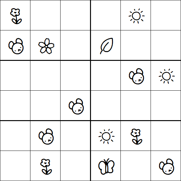 Kids Sudoku 6x6 - Moyen