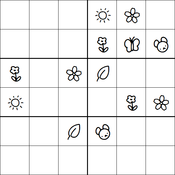 Kids Sudoku 6x6 - Moyen