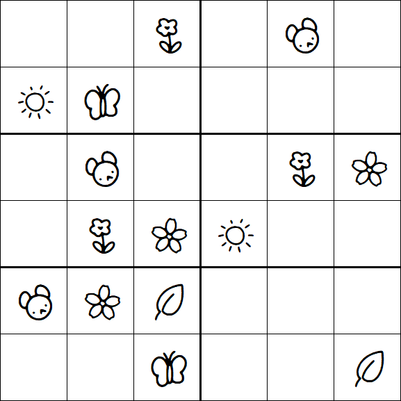 Kids Sudoku 6x6 - Moyen