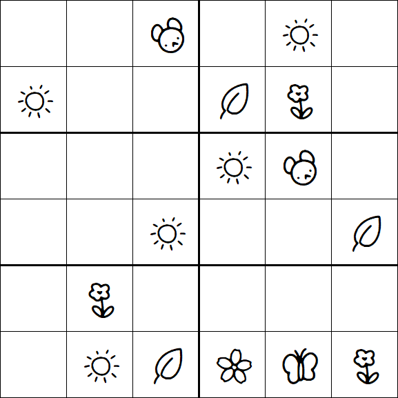 Kids Sudoku 6x6 - Moyen