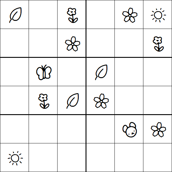Kids Sudoku 6x6 - Moyen