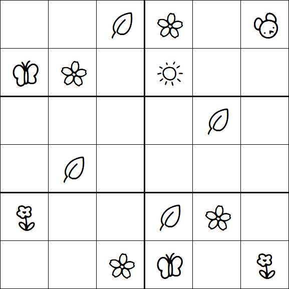 Kids Sudoku 6x6 - Moyen