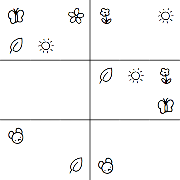 Kids Sudoku 6x6 - Moyen