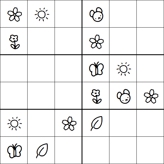 Kids Sudoku 6x6 - Medium