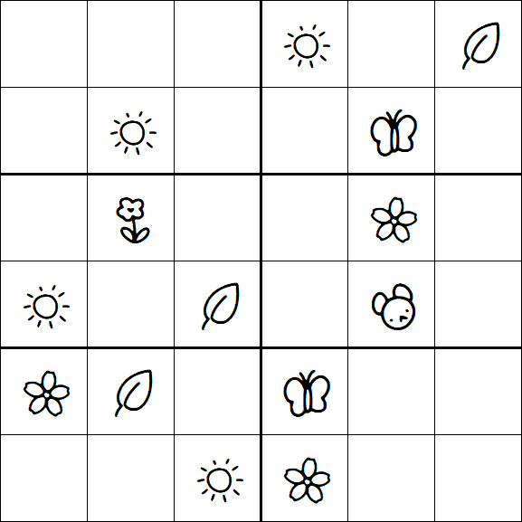 Kids Sudoku 6x6 - Moyen