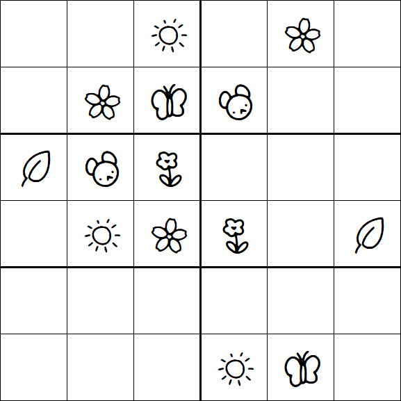 Kids Sudoku 6x6 - Medium
