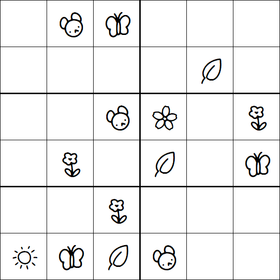 Kids Sudoku 6x6 - Moyen