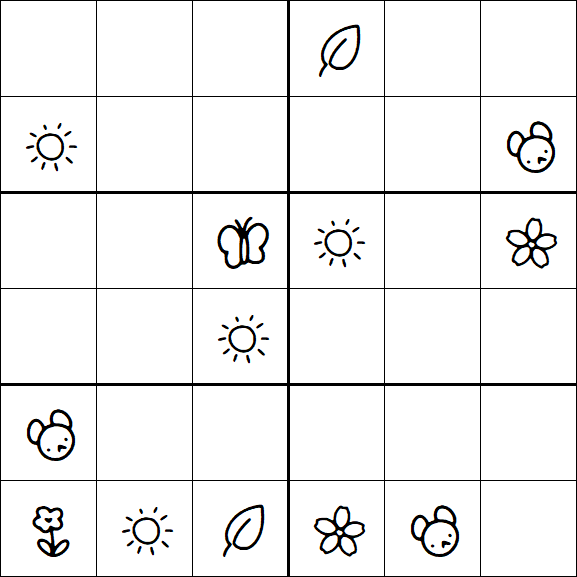 Kids Sudoku 6x6 - Moyen
